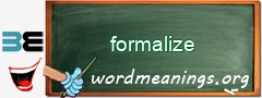 WordMeaning blackboard for formalize